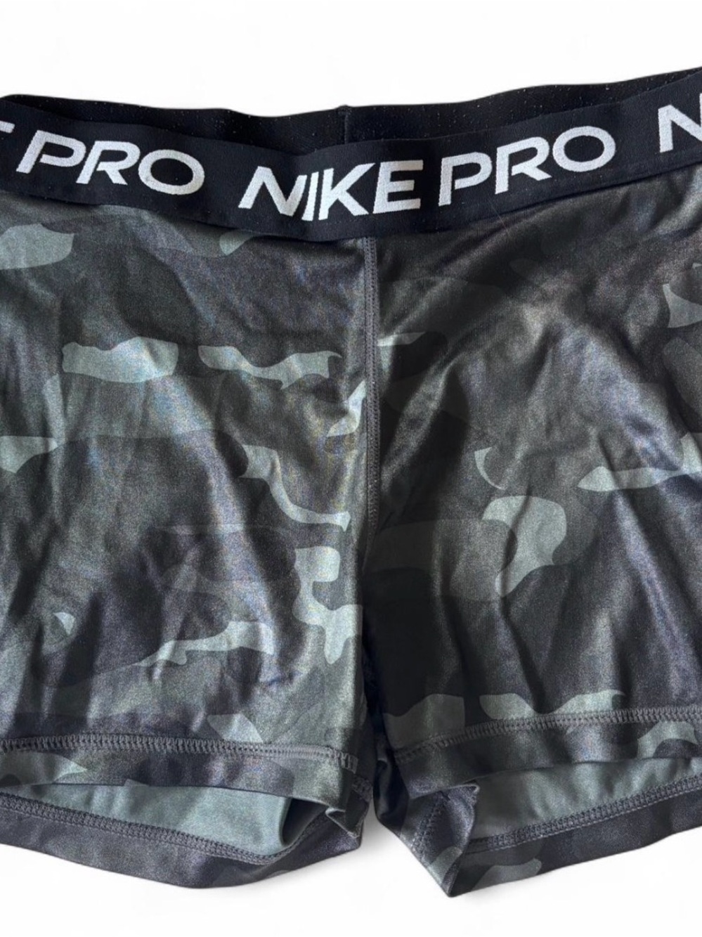 Nike Pro Women's Camo Athletic Shorts - Black & Gray